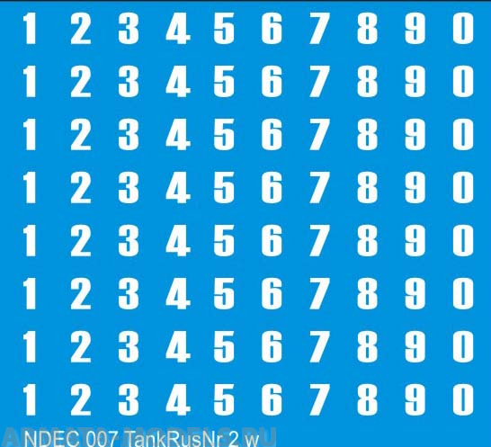 NDEC007 Произвольные цифры для современных танков