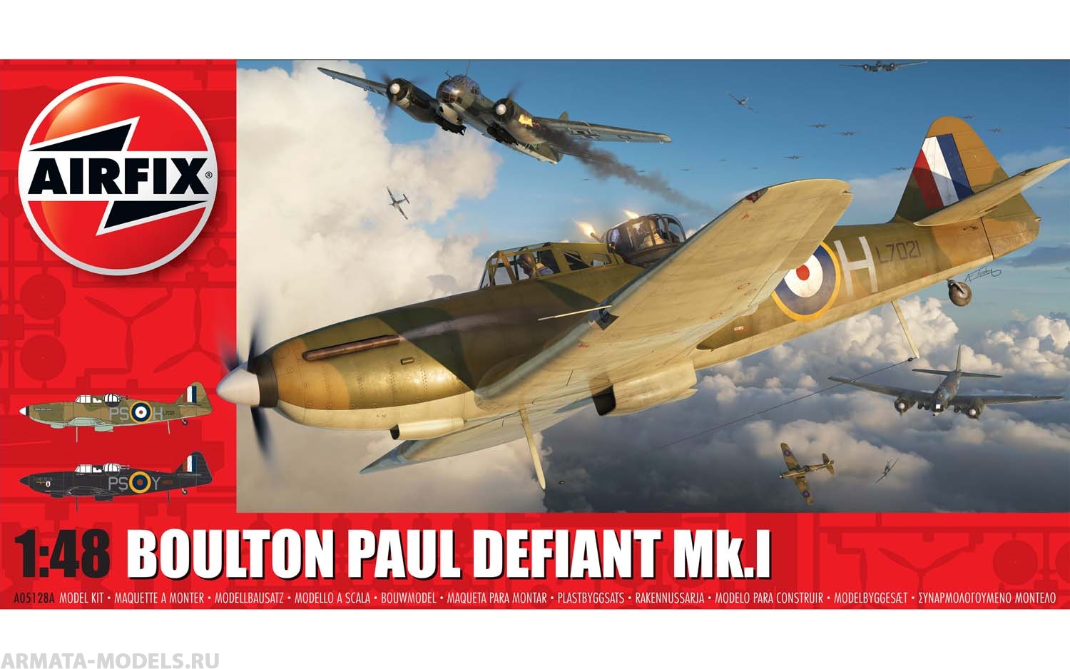 A05128A Сборная модель самолета Boulton Paul Defiant Mk1 Airfix