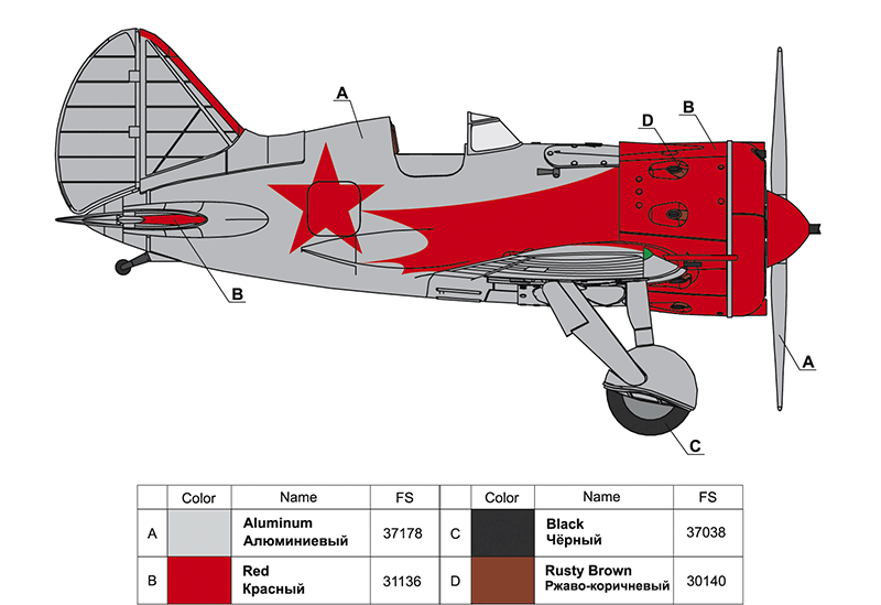 48001 Истребитель И-16  Валерия Чкалова ARK model
