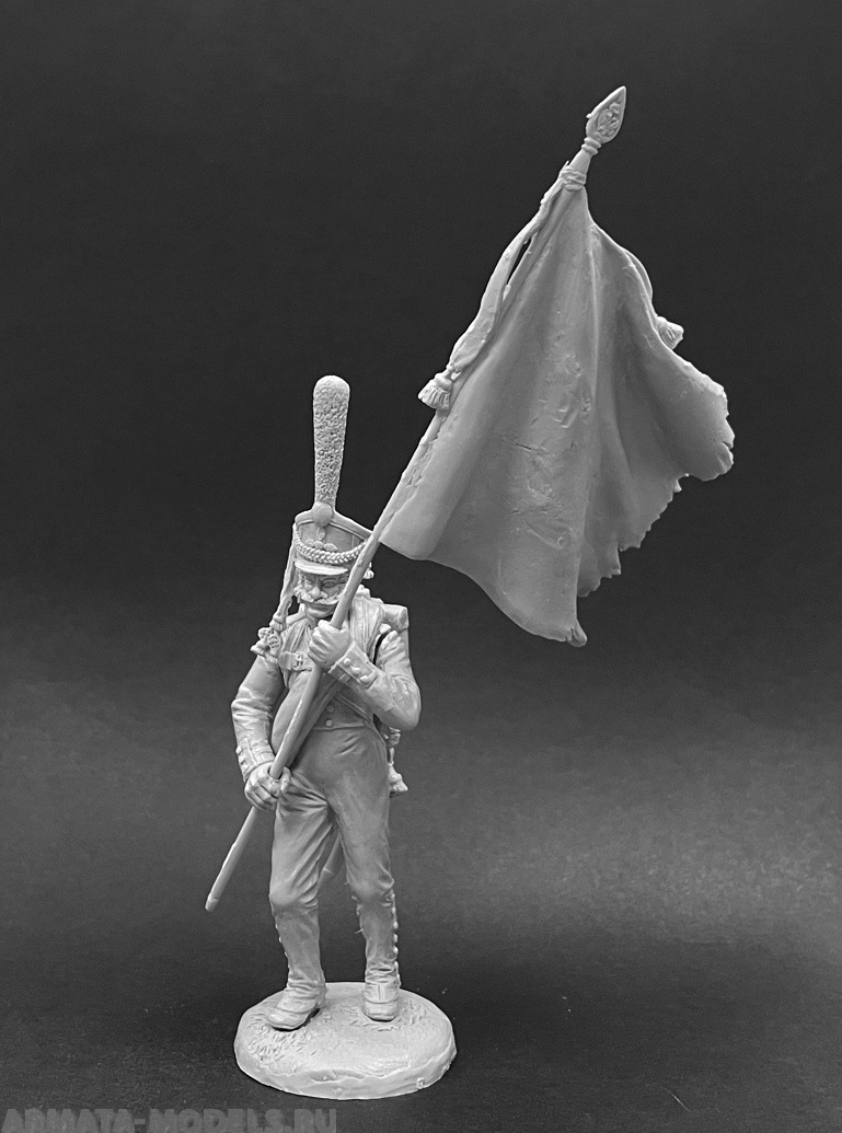 CHM-54259 Подпрапорщик-знаменосец гренадерских полков, Россия 1812-14 гг. смола. Chronos Miniatures