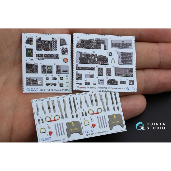 QD48175 3D Декаль интерьера кабины F-4B (для модели Tamiya)