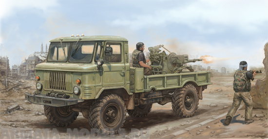01017P Автомобиль Горький-66 с пушкой ZU-23-2 Trumpeter