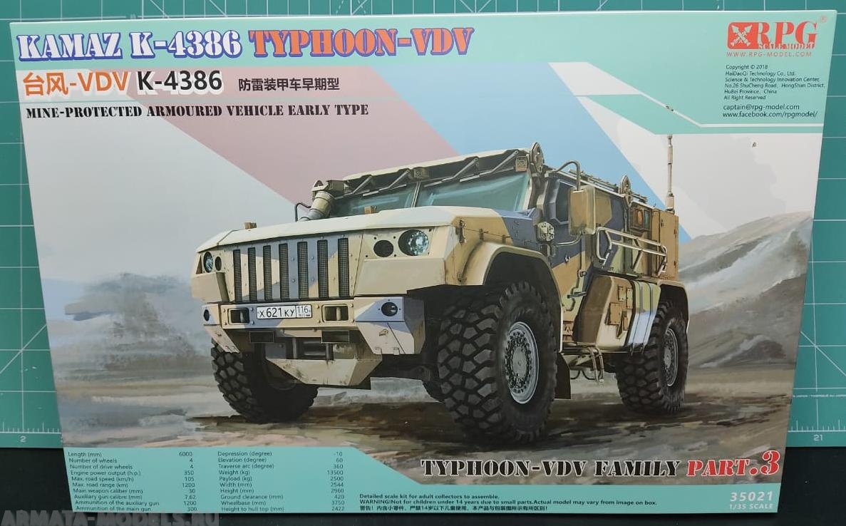 35021RPG Российский бронеавтомобиль Тайфун-ВДВ (одна модель без боевого модуля в наборе) RPG Model