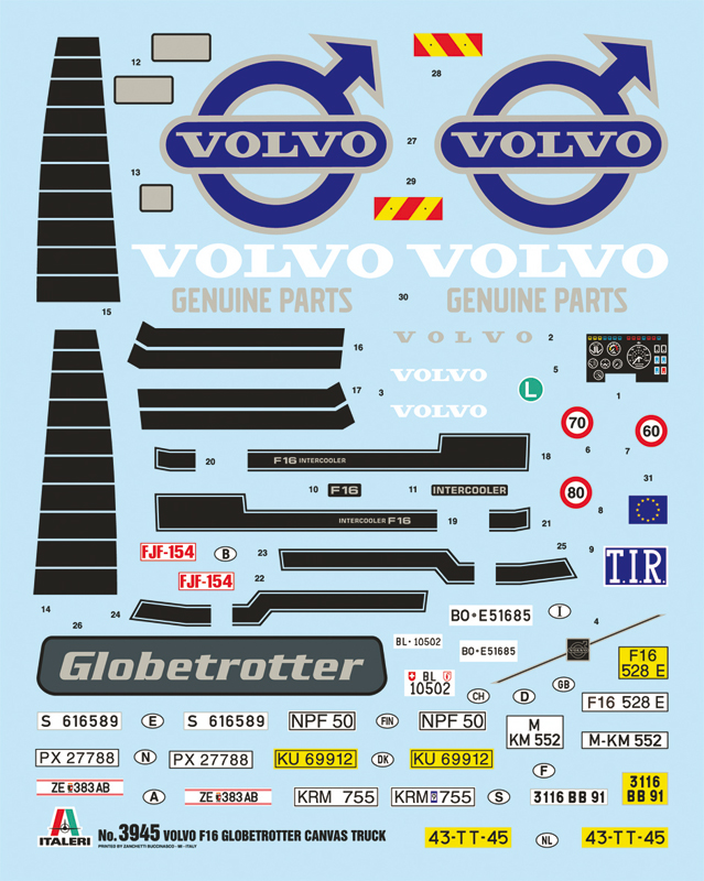 3945ИТ F16 Globetrotter Canvas Truck (10013160/241120/0671781, ИТАЛИЯ ) Italeri