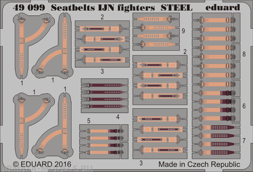 49099ED Комплект фототравления  Seatbelts IJN fighters STEEL