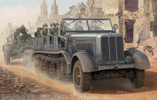 01583 Тягач  Sd.Kfz.8 12 тонн Trumpeter