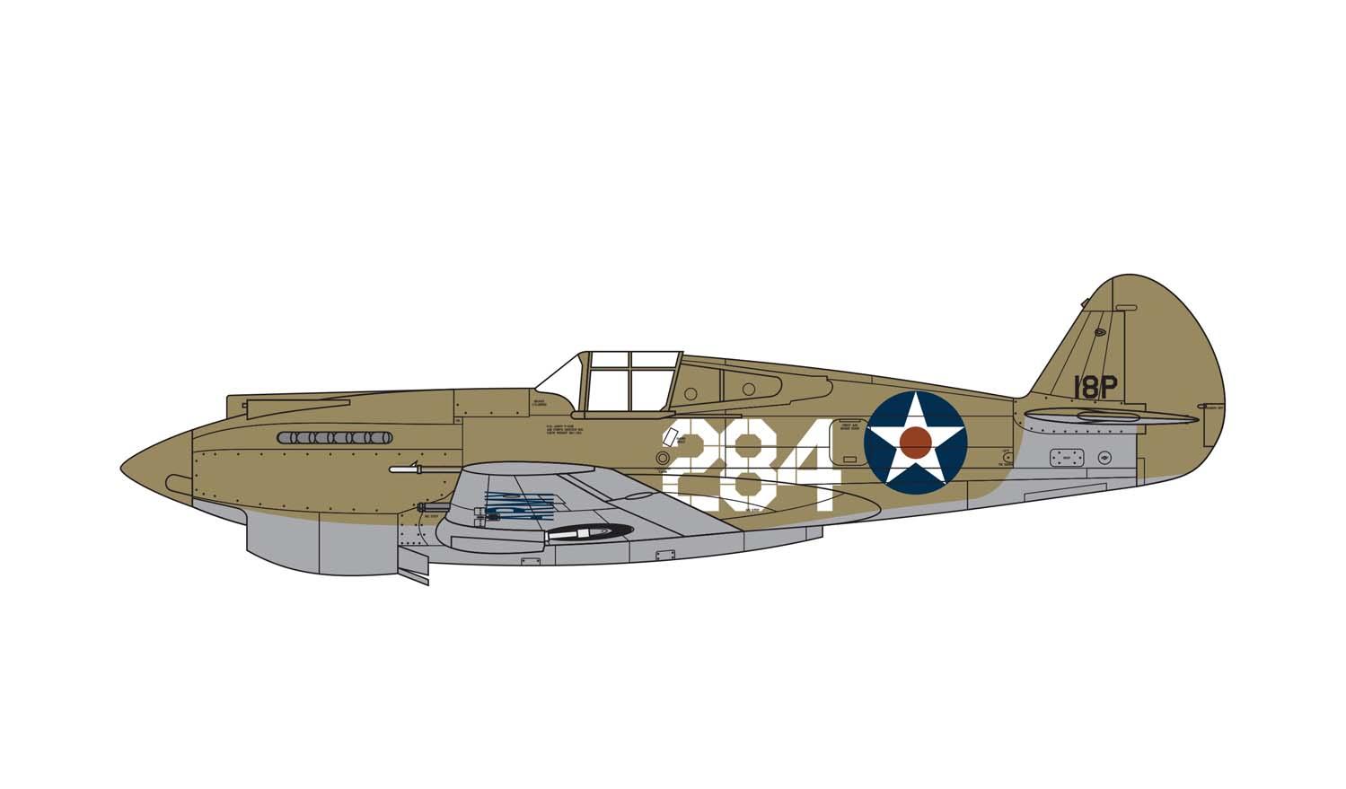 A01003B Сборная модель самолета  Curtiss P-40B Warhawk Airfix