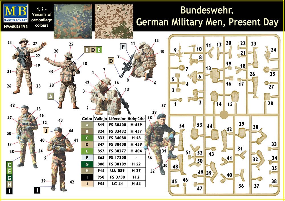 MB35195 Фигуры, Бундесвер. Немецкие военнослужащие, наши дни Master Box (MB)