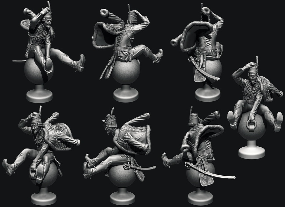 CHM-75011. Барон Мюнхгаузен. 75 мм. Материал - смола. Chronos Miniatures