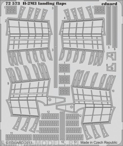 72573 Фототравление IL-2M3 landing flaps для модели фирмы Tamiya