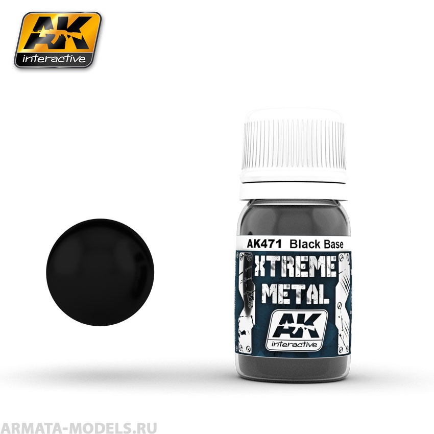 AK471 Краска металлик XTREME METAL BLACK BASE
