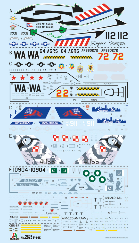2825ИТ F-16C FIGHTING FALCON Italeri