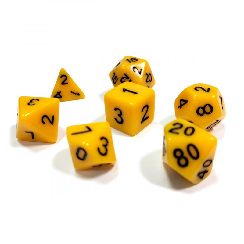 1144 Набор из 7 кубиков для ролевых игр (желтый)