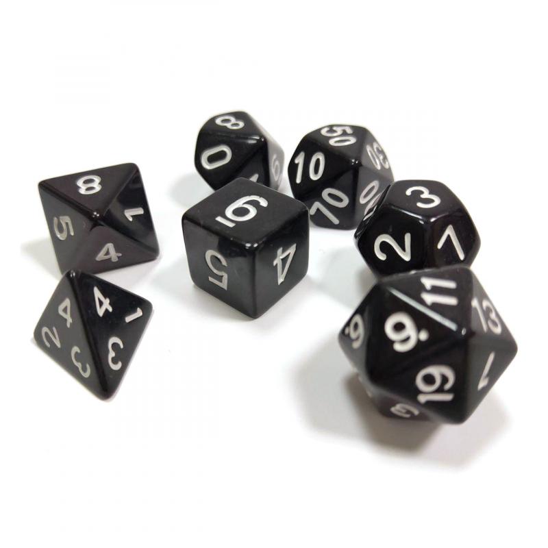 1142 Набор из 7 кубиков для ролевых игр (черный)