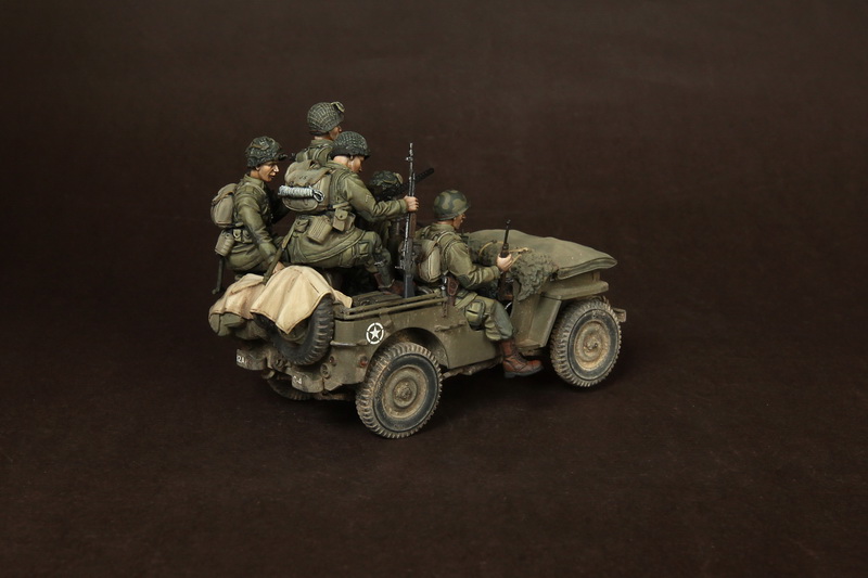 SOGA-17 US Airbornes with officer for jeep. Normandy, 1944. SOGA Miniatures