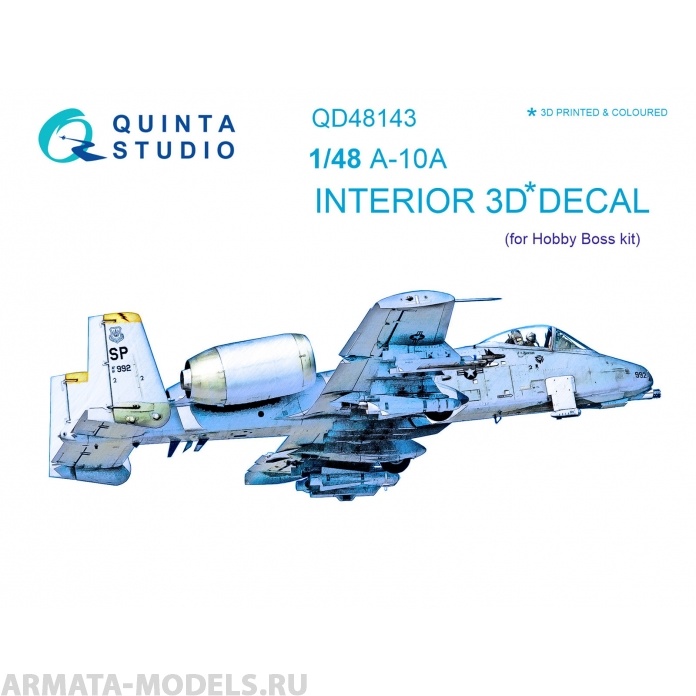 QD48143 3D Декаль интерьера кабины A-10A (для модели HobbyBoss)
