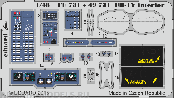 FE731ED  UH-1Y interior S.A. 1/48