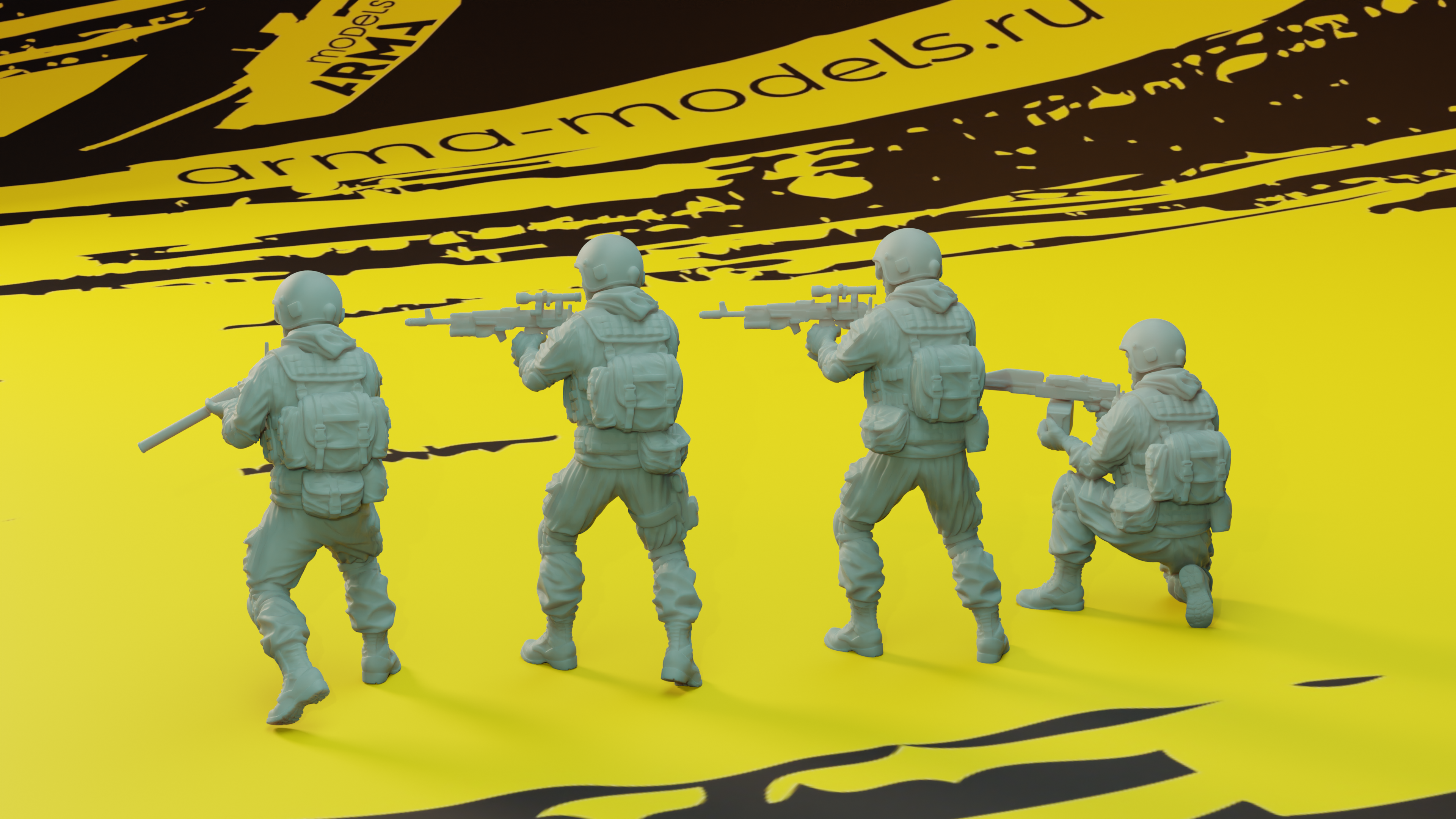 AM72182 Набор современных российских бойцов (4 шт) Arma Models