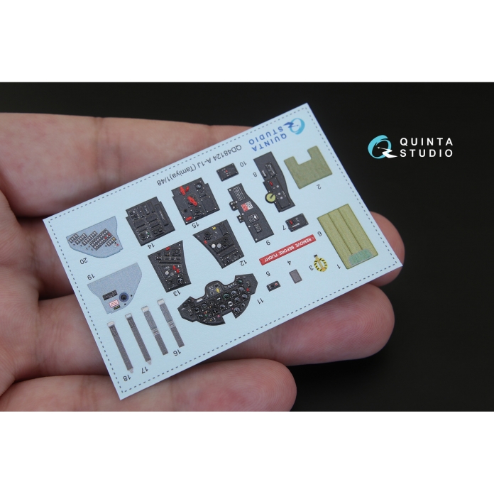 QD48124 3D Декаль интерьера кабины A-1J (для модели Tamiya)