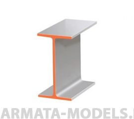 EVG281 Двутавр пластиковый 1,5х1,5 мм, 4 шт/уп.