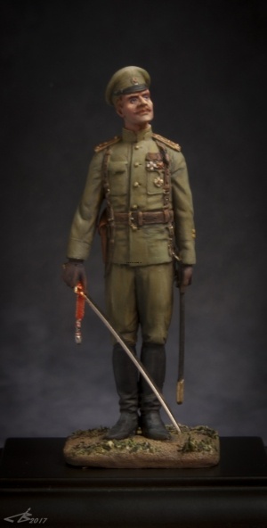 CHM-54108(M). Офицер пехотных полков, Россия 1914-17 гг. 54 мм. Материал – белый металл