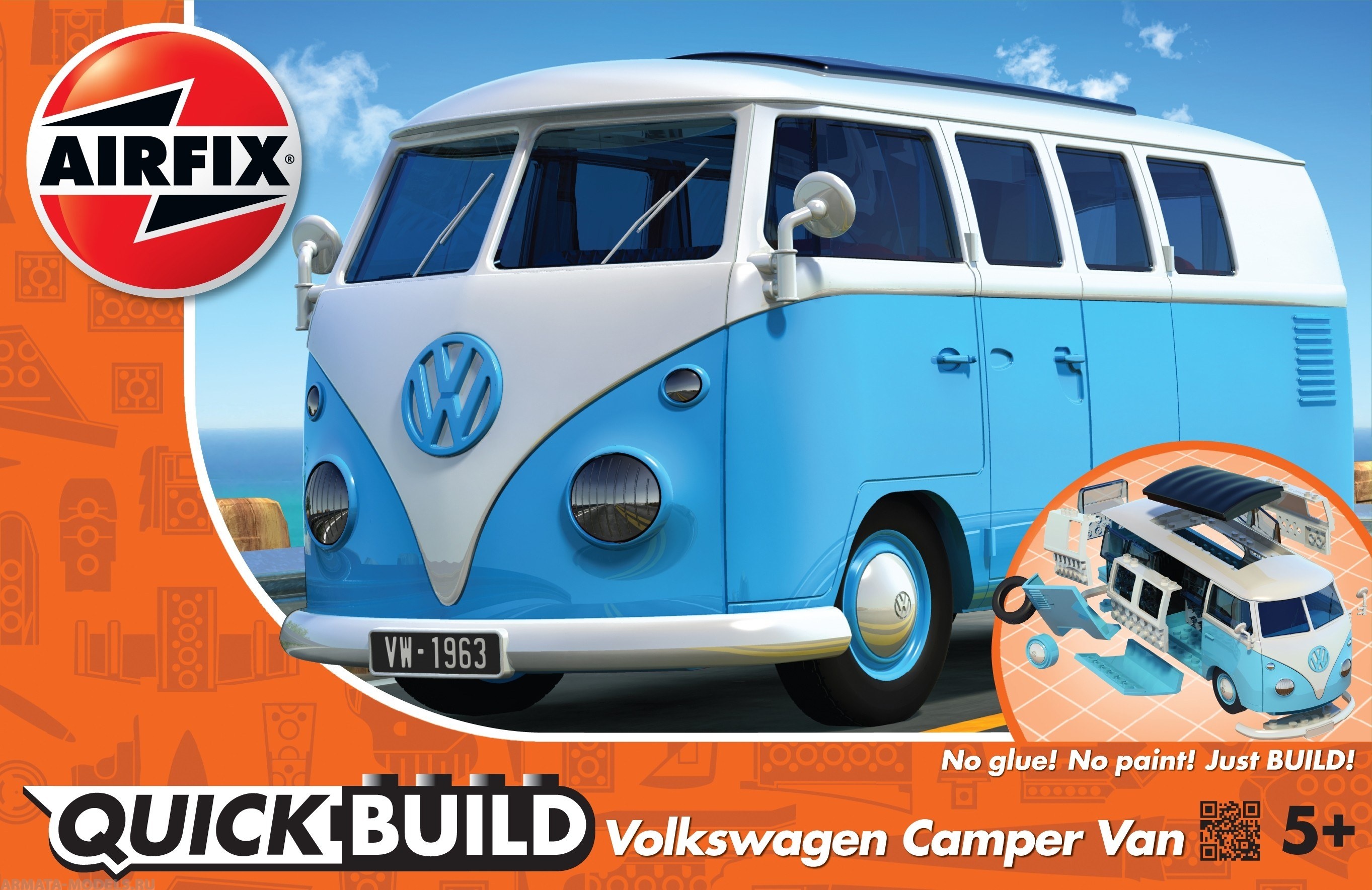 J6024 QUICKBUILD  Camper Van - Blue Airfix