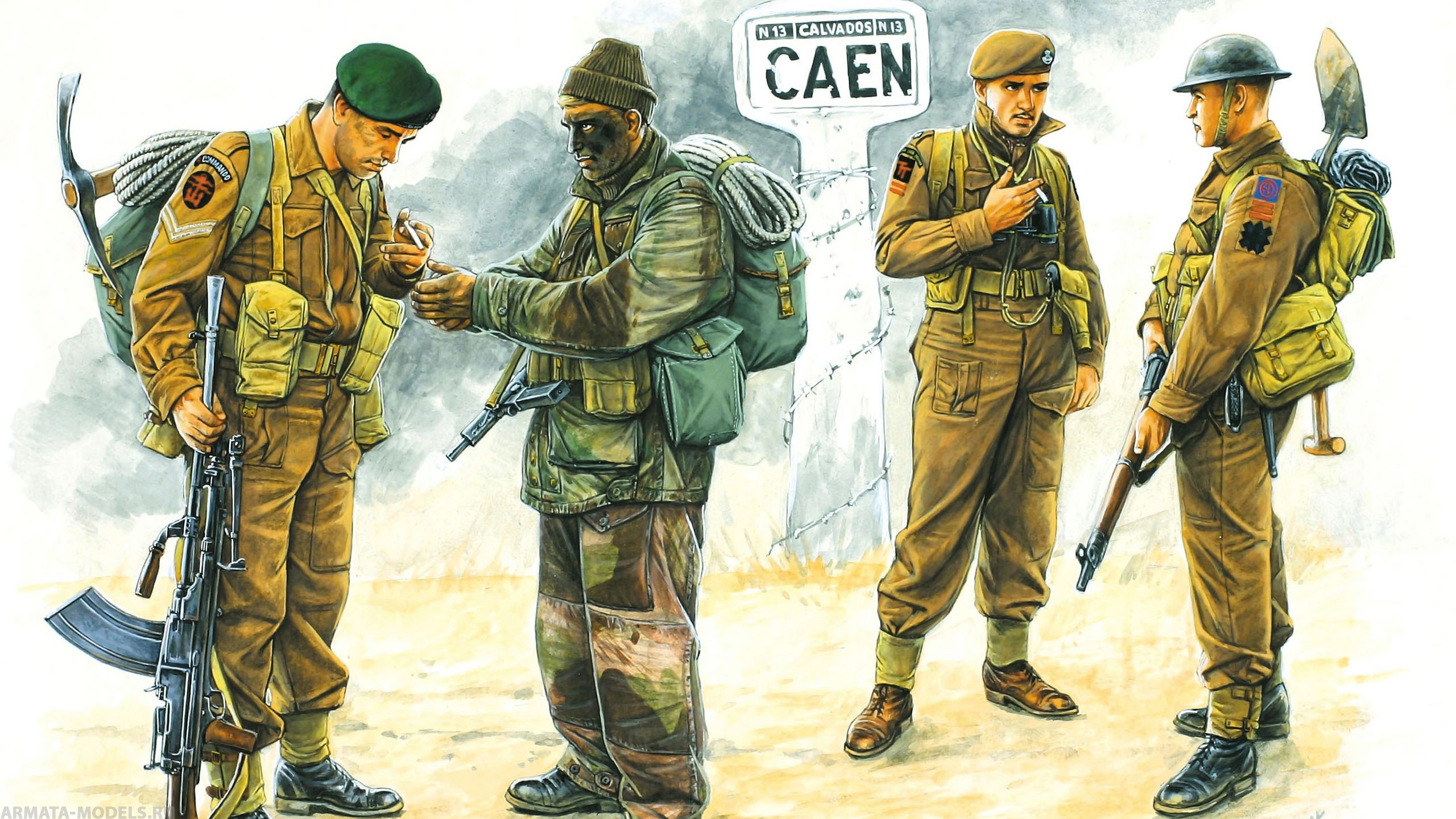 Набор фигурок MB3512 Британские Коммандос, фигуры Master Box (MB)