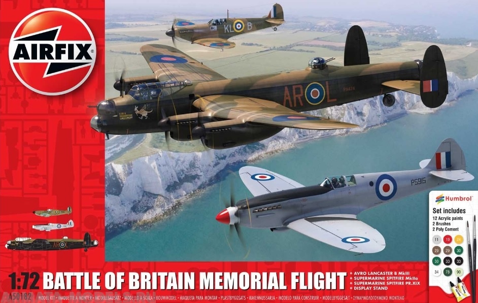 A50182 Подарочный набор  Supermarine Spitfire  MK IIa, Supermarine Spitfire PR.XIX, Avro Lancaster B MK III (Battle of Britain Memorial Flight) Airfix