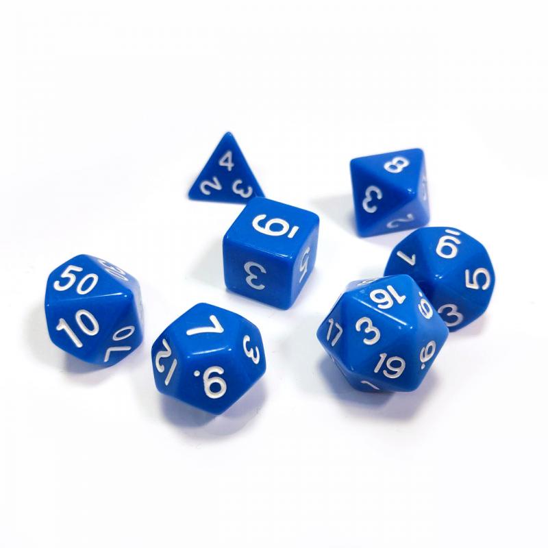 1147 Набор из 7 кубиков для ролевых игр (синий)