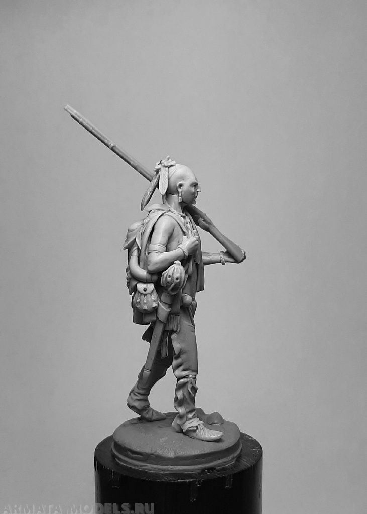 CHM-54313. Ирокез (№3) с военными трофеями, 1750-60 гг. Материал - смола. Chronos Miniatures