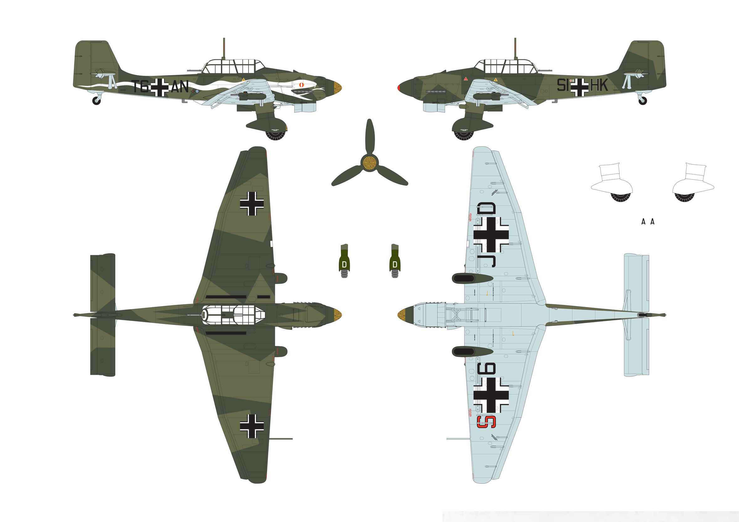 A07115 Сборная модель самолета Самолет -  Junkers JU87B-2/R-2 1:48 Airfix