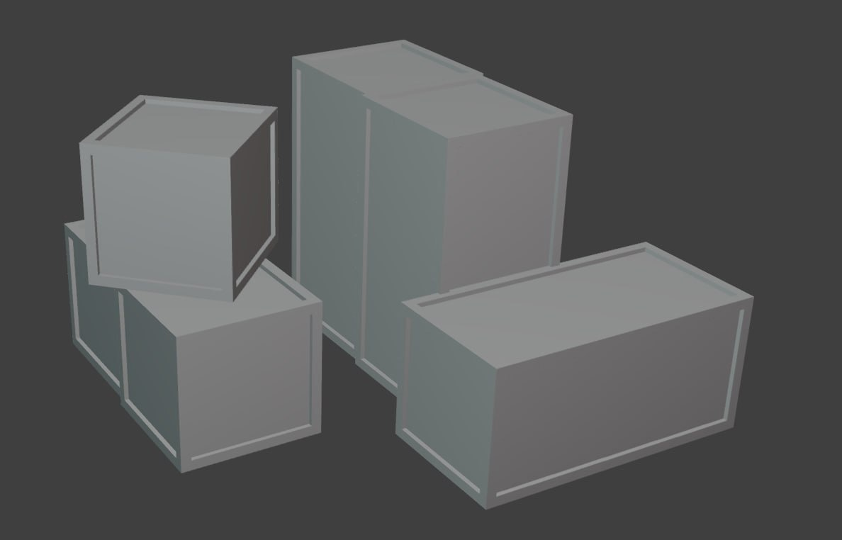 HE-35191 Миниатюра Ящики #2 3д печать Hobby Expert