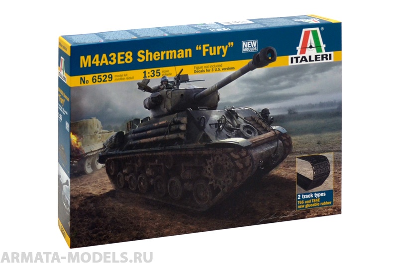 6529ИТ Танк M4A3E8 Sherman Fury Italeri