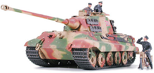 35252 Танк King Tiger Ardennes Front, мотоцикл Dkw Nz350. В комплекте 3 фигуры и мотоциклист Tamiya