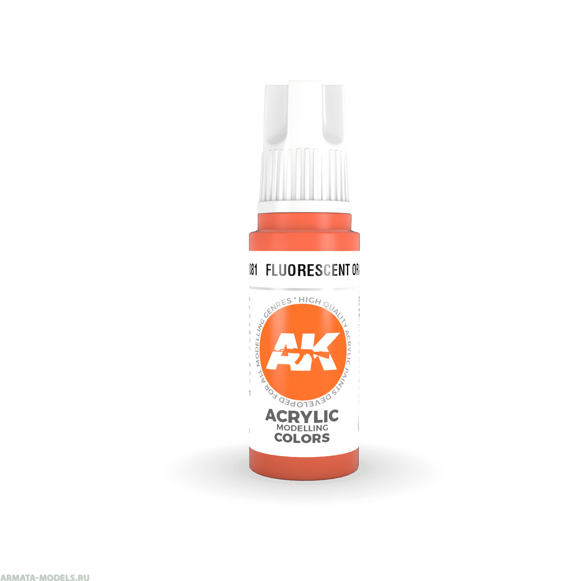 AK11081 Краска акриловая Fluorescent Orange 17ml