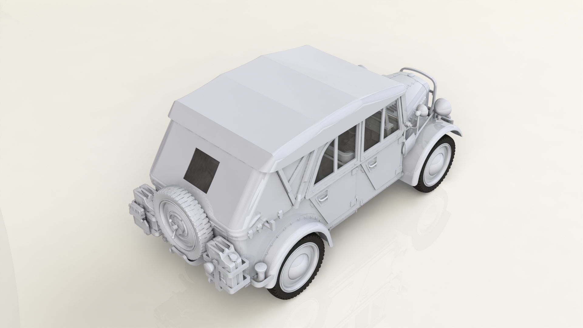 35582 le.gl.Einheitz-Pkw Kfz.1 с тентом, Германский легкий внедорожный автомобиль ІІ МВ ICM