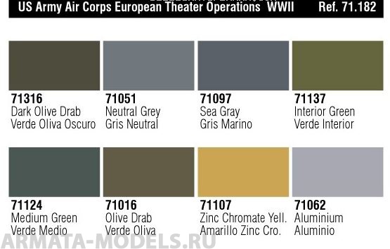 V-71182 Набор Model Air - US ARMY CORPS EUROPEN THEATER OP.(ETO) WWII набор