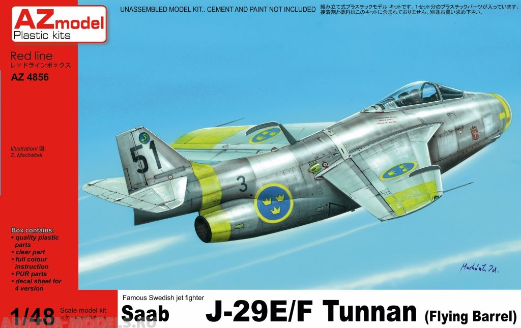 AZ4866 SAAB J-29F Tunnan AZmodel Plastic kits