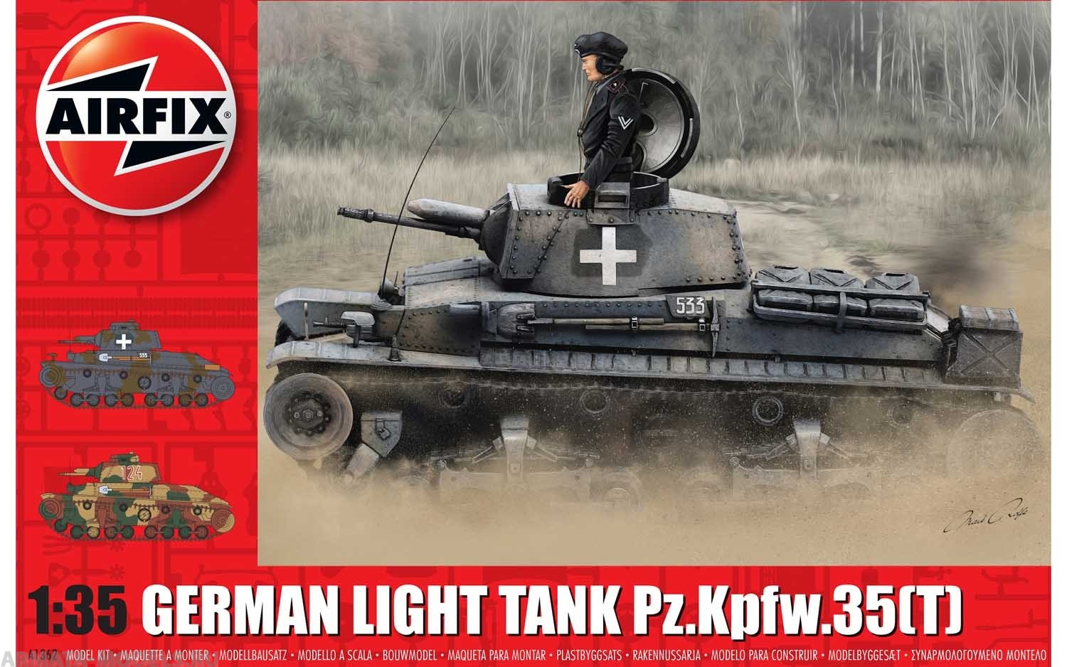 A1362 Сборная модель Танка German Light Tank Pz.Kpfw.35 (t) Airfix