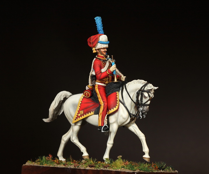 5430SOGA Trumpeter of the elite company 9th hussar regiment. France. 1812-13 years. SOGA Miniatures