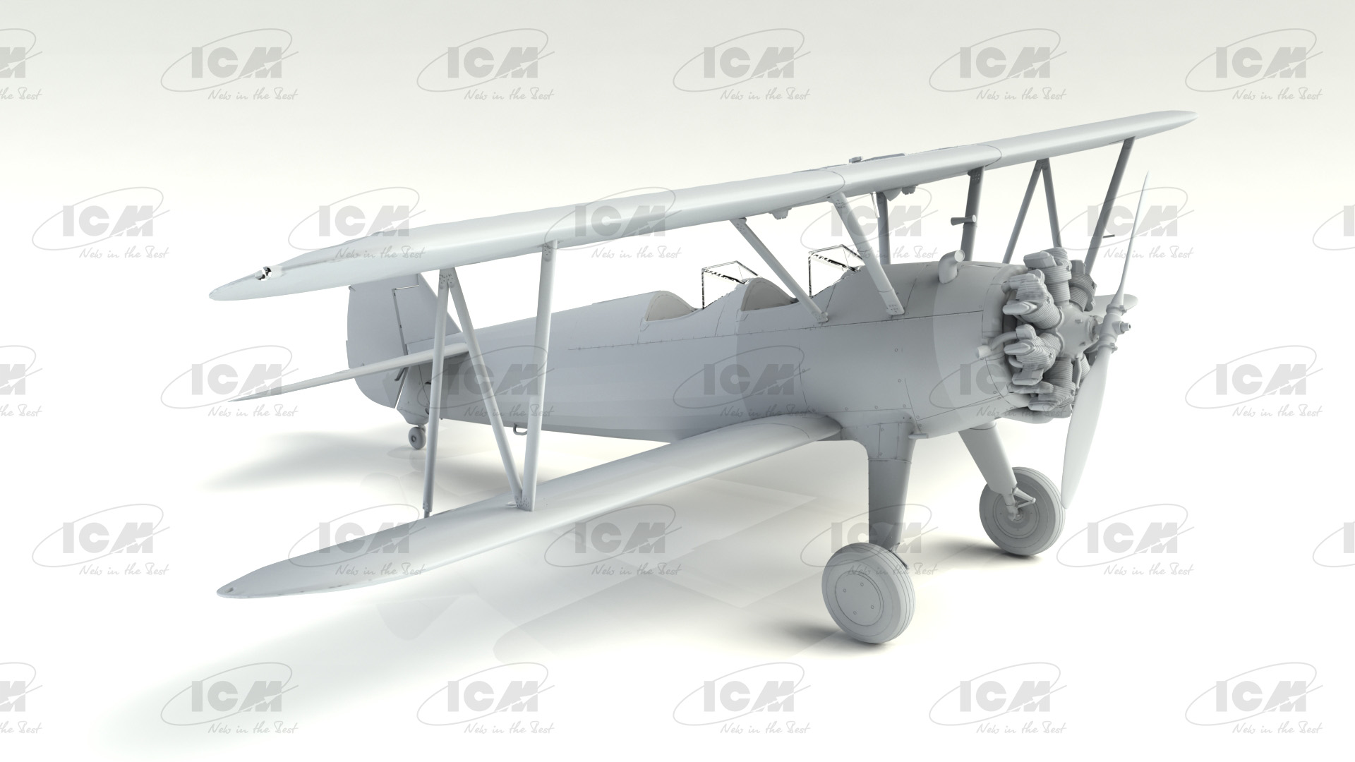 32050 Stearman PT-17/N2S-3 Kaydet , Американский учебный самолет ICM