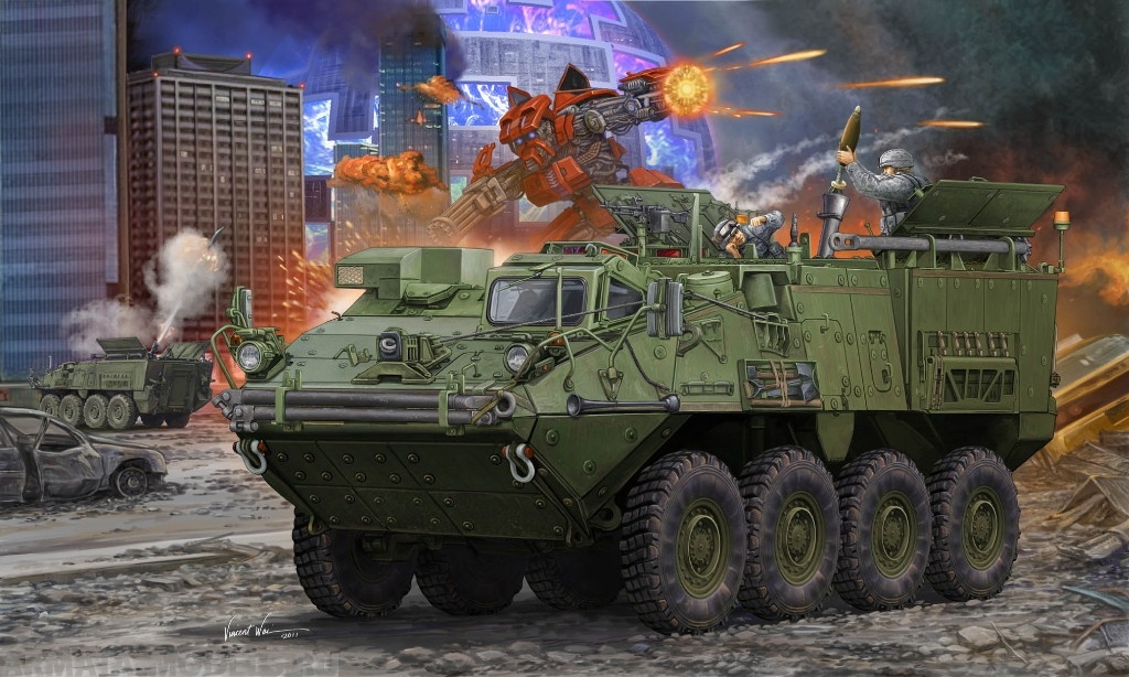 01512 БТР  Страйкер M1129 с 120-мм миномётом Trumpeter