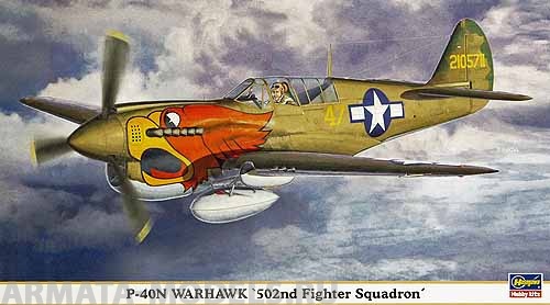 09769 Самолет P-40N WARHAWK502 FSq Hasegawa