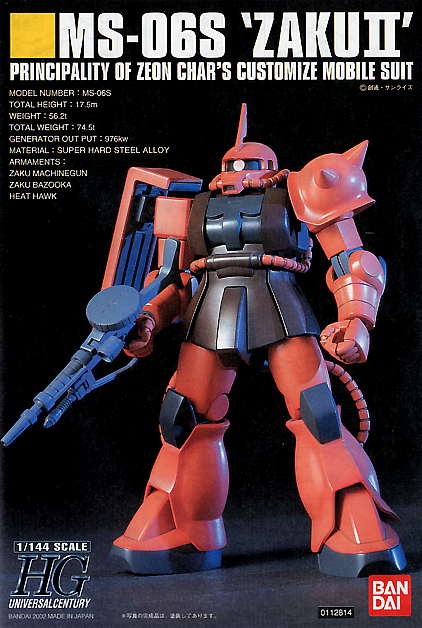 BND-2111406 Сборная модель RG Bandai MS-06S Char`s Zaku II 02 Bandai
