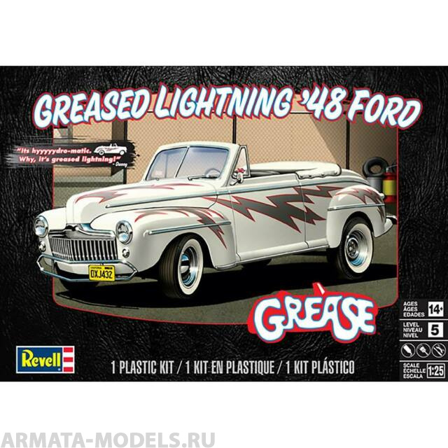 14443RE Автомобиль Greased Lightning '48 Ford Convertible Revell