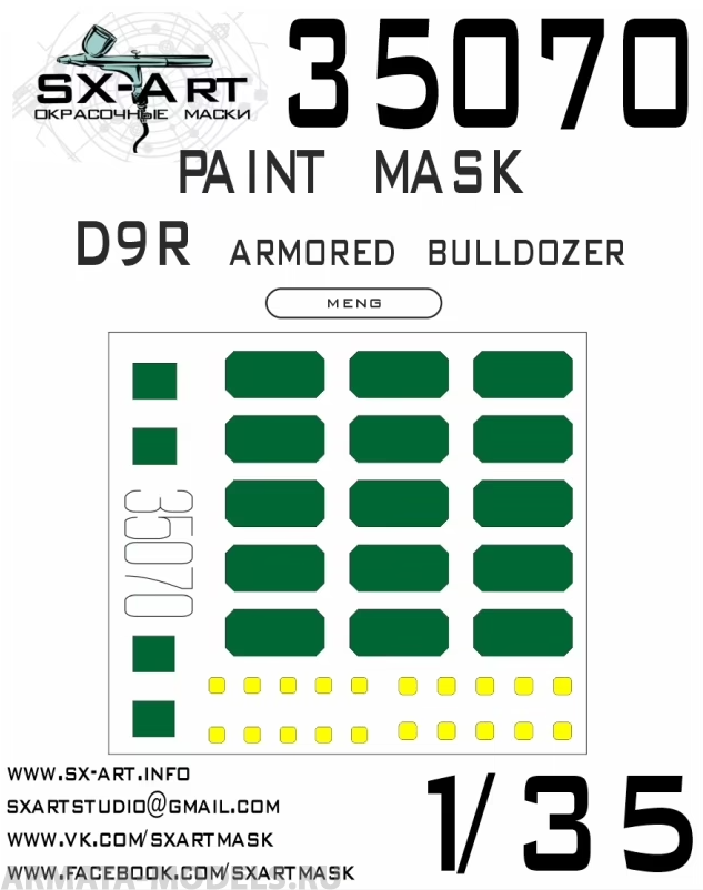 35070SX Окрасочная маска D9R armored bulldozer (Meng)
