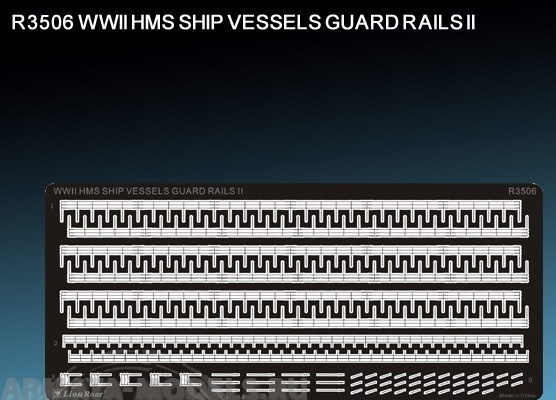 R3506 Набор фототравления для  WWII HMS Ship Vessels Guard Rail I