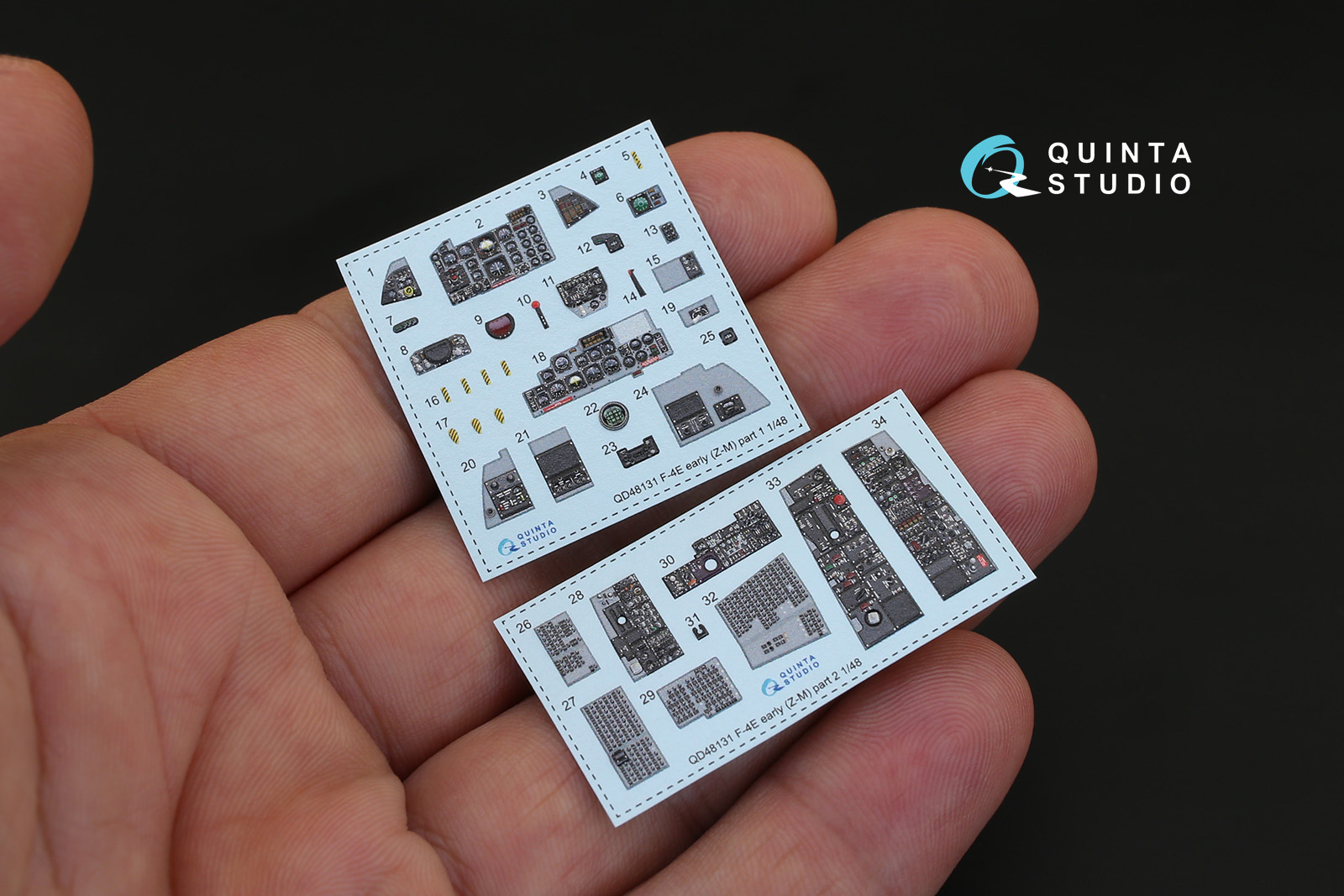 QD48131 1/48 3D Декаль интерьера кабины F-4E ранний/EJ  (для модели ZM SWS) Quinta Studio