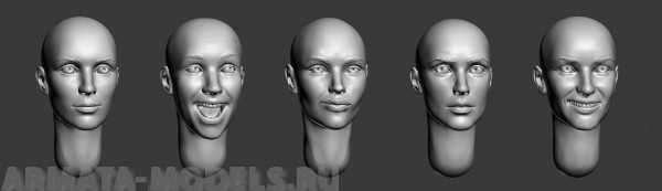 ARM356030 Женские головы (без волос) №2 ARMOR35