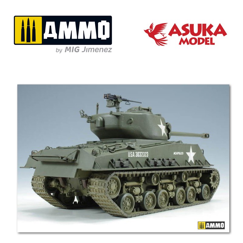 ASUKA35020 Сборная модель танка Шерман 1/35 US M4A3E8 SHERMAN ASUKA